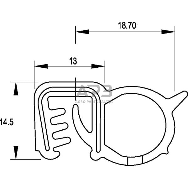 Kabinos stiklo guma universali CA5013 1 Kabinos stiklo guma universali CA5013 1