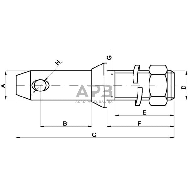Kaištis 28,00 mm x 150,00 mm, M27 x 45,00 mm Z428150GP 1 Kaištis 28,00 mm x 150,00 mm, M27 x 45,00 mm Z428150GP 1