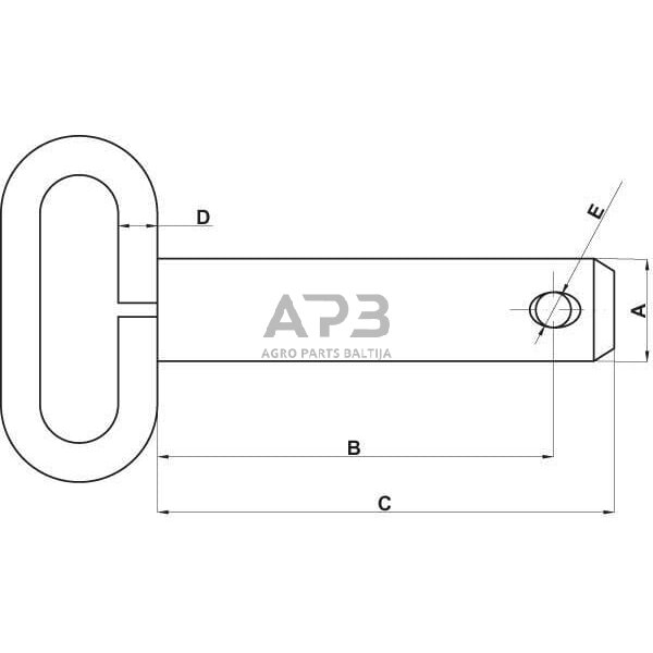 Kaištis su rankena 22,00 mm x 175,00 mm Z522175KR 1 Kaištis su rankena 22,00 mm x 175,00 mm Z522175KR 1