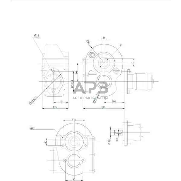 Kampinis reduktorius Berma RT16035 8.4:1 1 Kampinis reduktorius Berma RT16035 8.4:1 1