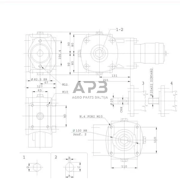 Kampinis reduktorius Berma RT9035 3,1:1 1 Kampinis reduktorius Berma RT9035 3,1:1 1