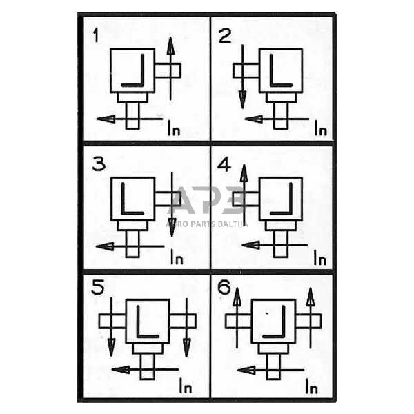 Kampinis reduktorius Comer 124029 L-25A 1:2.78 4 Kampinis reduktorius Comer 124029 L-25A 1:2.78 4