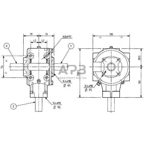 Kampinis reduktorius Comer 304013 T-304A 1:3 3
