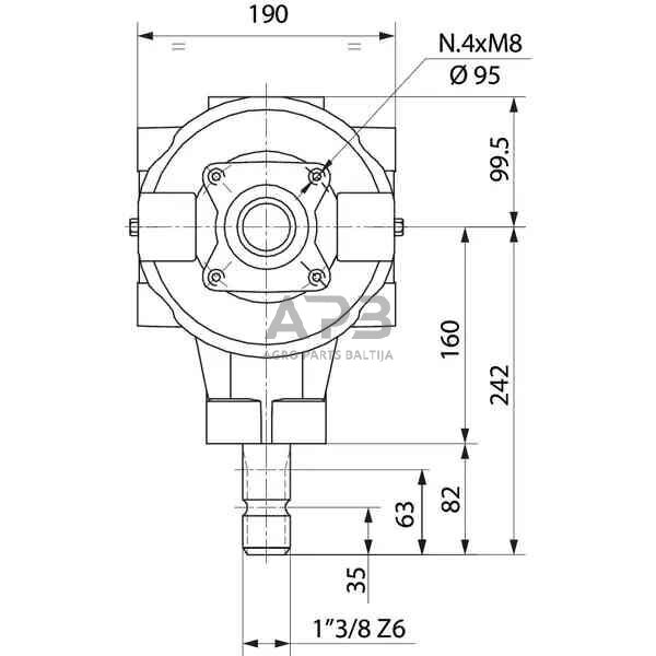 Kampinis reduktorius Comer 43509304236 T-304A, 1:1.93, 40.4 KW 4 Kampinis reduktorius Comer 43509304236 T-304A, 1:1.93, 40.4 KW 4