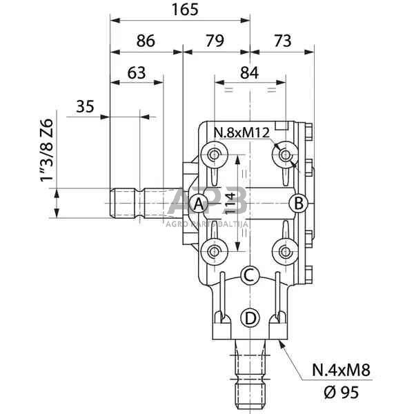 Kampinis reduktorius Comer 43509304236 T-304A, 1:1.93, 40.4 KW 5 Kampinis reduktorius Comer 43509304236 T-304A, 1:1.93, 40.4 KW 5