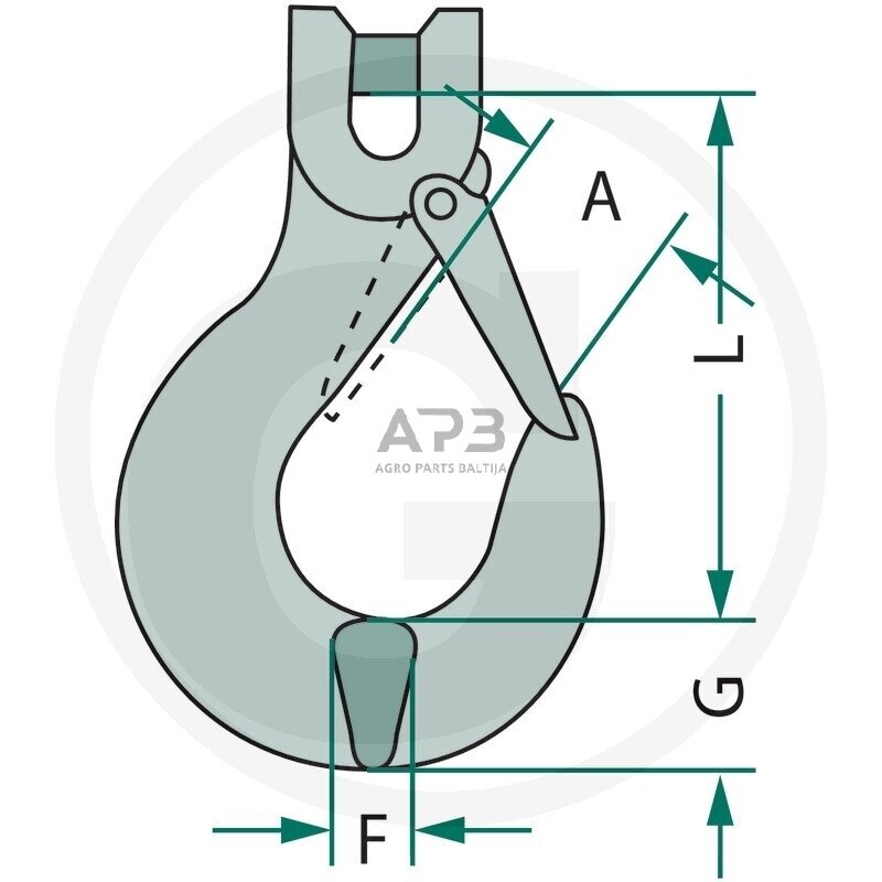 Kablys su liežuvėliu ant grandinės 460WMHGS10 1