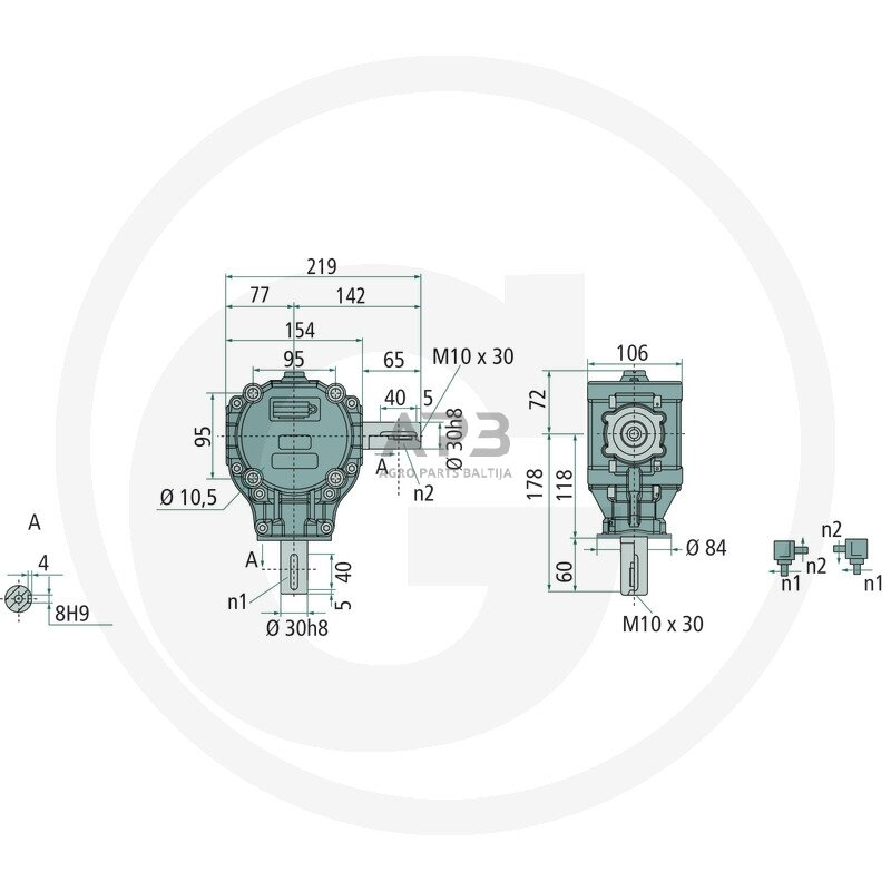 Kampinis reduktorius BONDIOLI & PAVESI 415S1020100R330 1 Kampinis reduktorius BONDIOLI & PAVESI 415S1020100R330 1