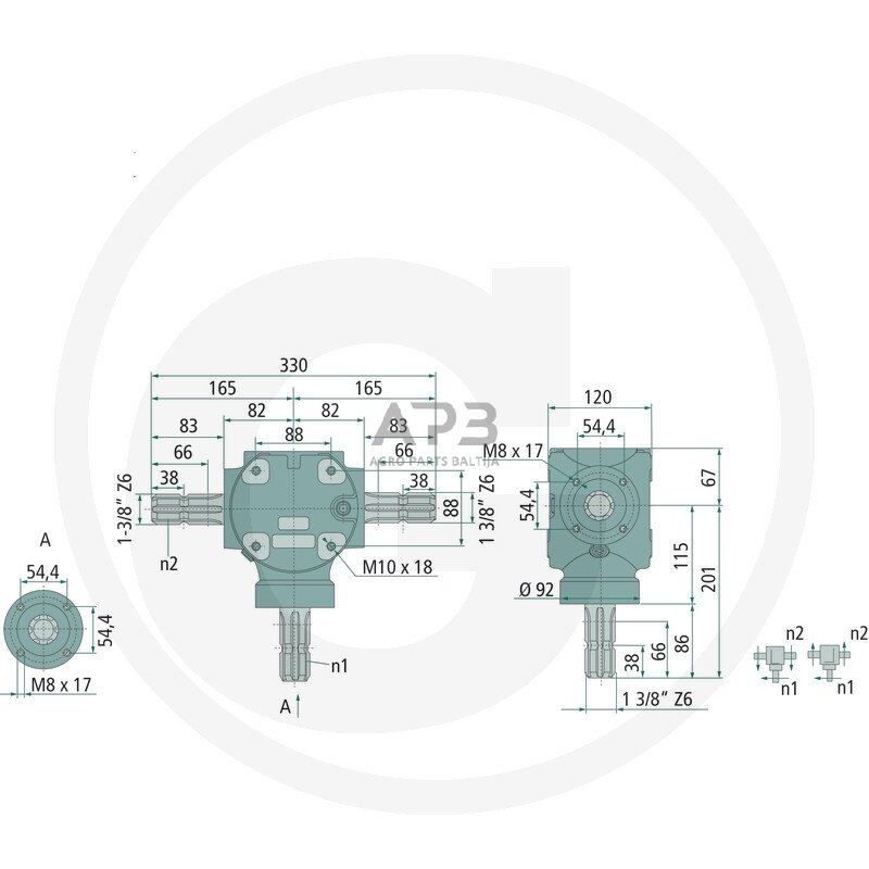 Kampinis reduktorius BONDIOLI & PAVESI 415S2020190G111 1