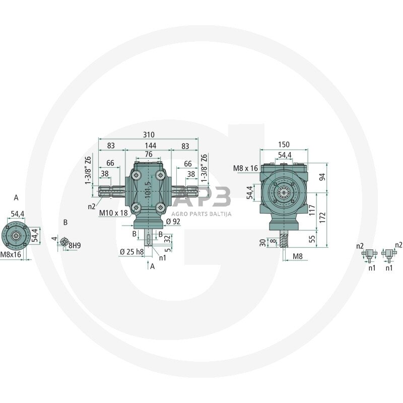 Kampinis reduktorius BONDIOLI & PAVESI 415S2021300G211 1 Kampinis reduktorius BONDIOLI & PAVESI 415S2021300G211 1