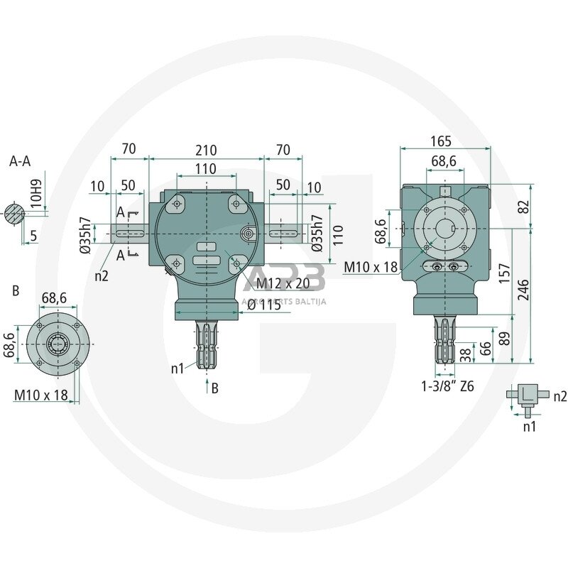 Kampinis reduktorius BONDIOLI & PAVESI 415S2050053003 Kampinis reduktorius BONDIOLI & PAVESI 415S2050053003
