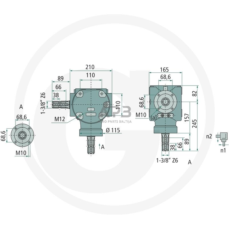 Kampinis reduktorius BONDIOLI & PAVESI 415S2050146R110 1 Kampinis reduktorius BONDIOLI & PAVESI 415S2050146R110 1