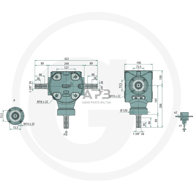 Kampinis reduktorius BONDIOLI & PAVESI 415S2100100G111 1