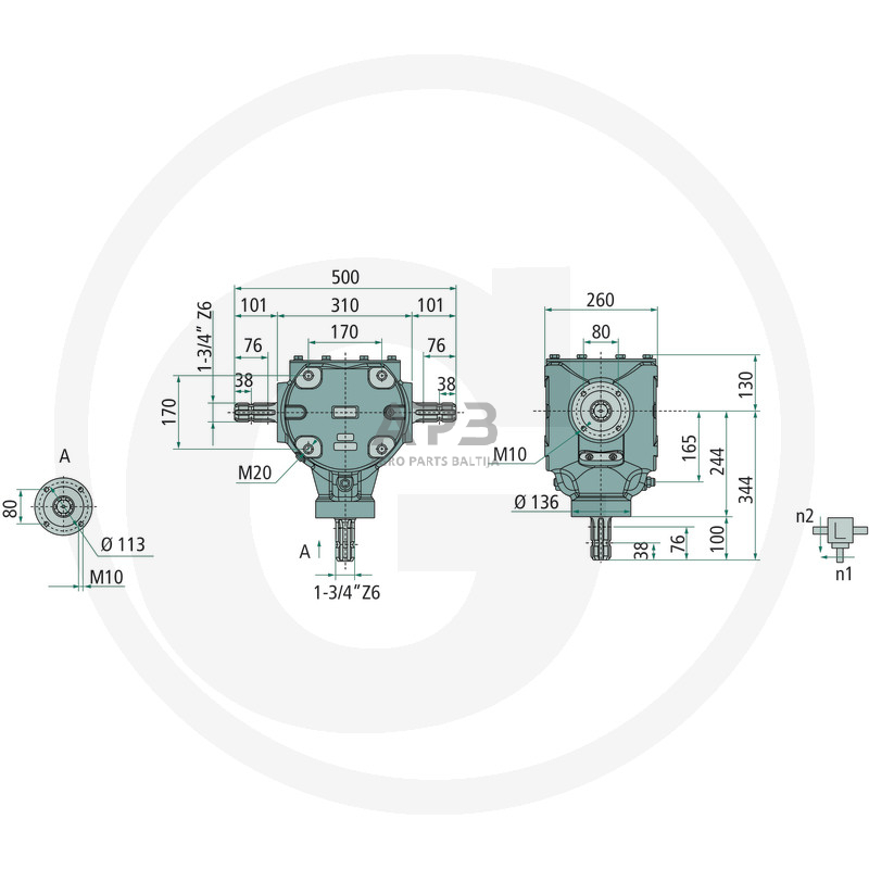 Kampinis reduktorius BONDIOLI & PAVESI 415S2155242G222 1 Kampinis reduktorius BONDIOLI & PAVESI 415S2155242G222 1