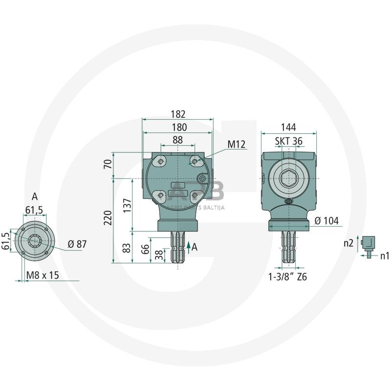 Kampinis reduktorius BONDIOLI & PAVESI 415S4033181F122 1
