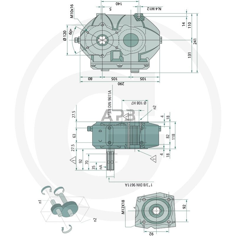 Kampinis reduktorius BONDIOLI & PAVESI 415ZBMS6005340019 1 Kampinis reduktorius BONDIOLI & PAVESI 415ZBMS6005340019 1