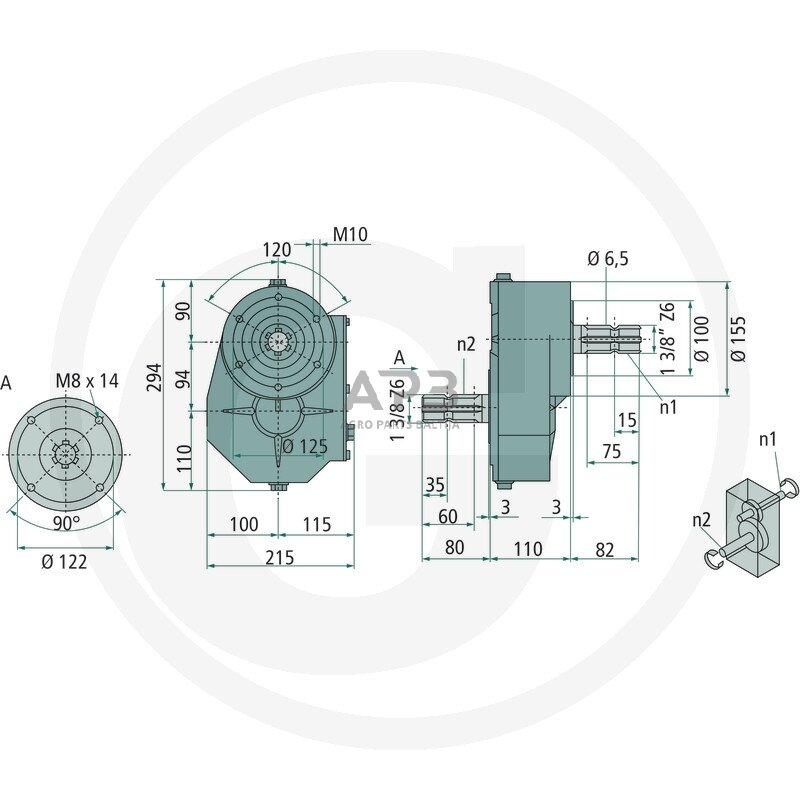 Kampinis reduktorius BONDIOLI & PAVESI 415ZBMS6015305070 1