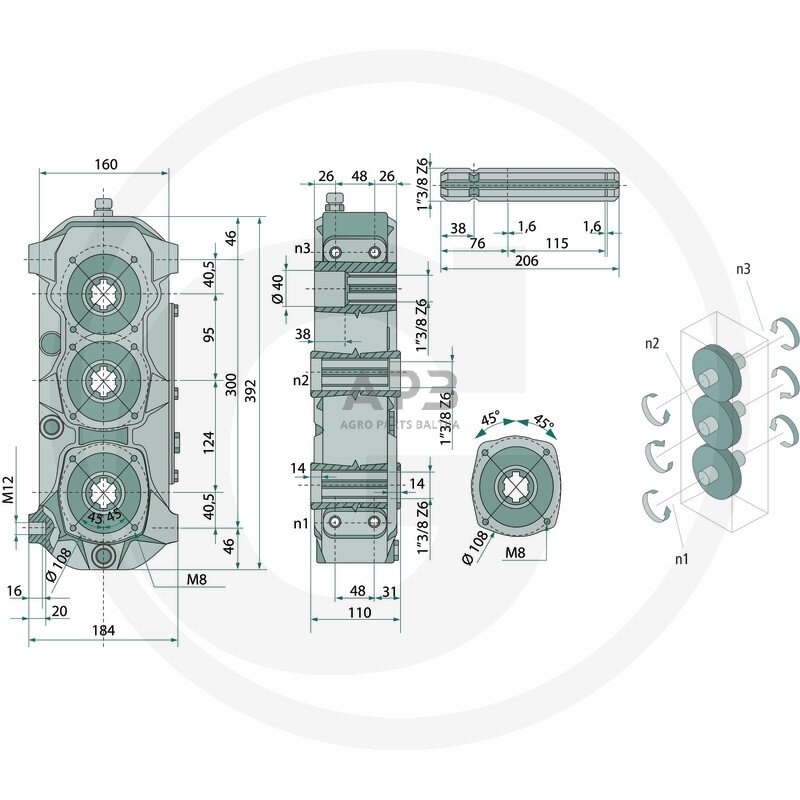 Kampinis reduktorius BONDIOLI & PAVESI 415ZBMS6046316020 1 Kampinis reduktorius BONDIOLI & PAVESI 415ZBMS6046316020 1