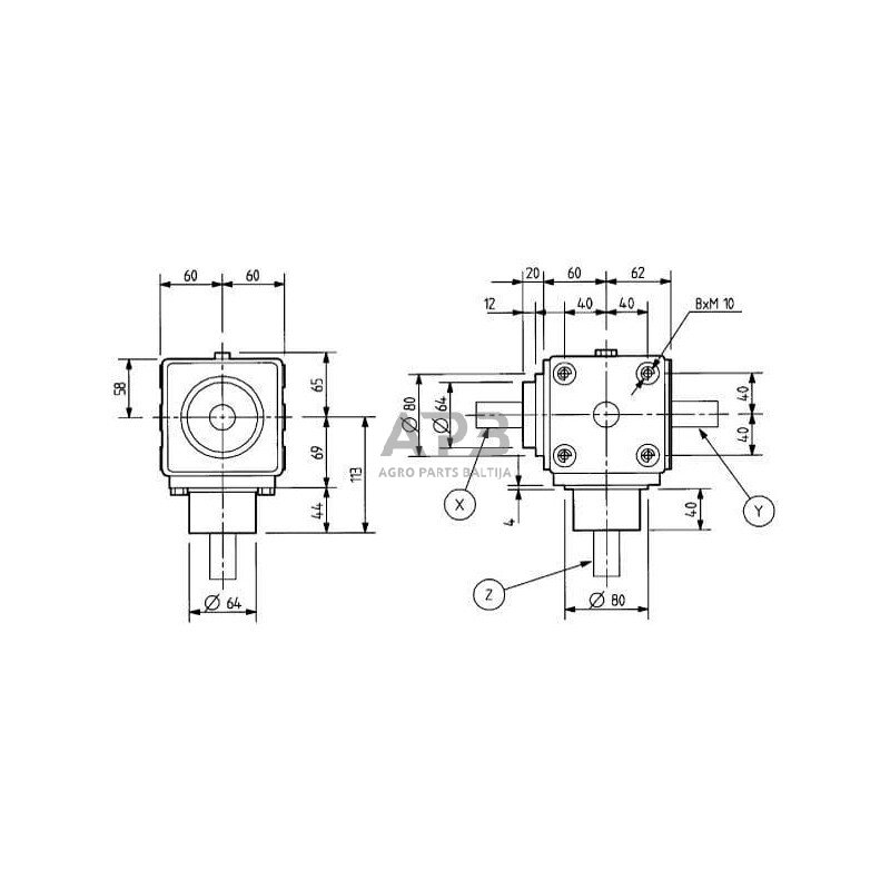 Kampinis reduktorius Comer 104000HL L-5A 1:1 1