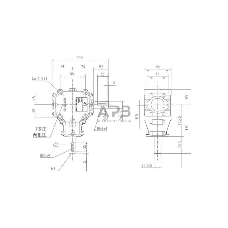 Kampinis reduktorius Comer 124686 L-25A 1:3 3