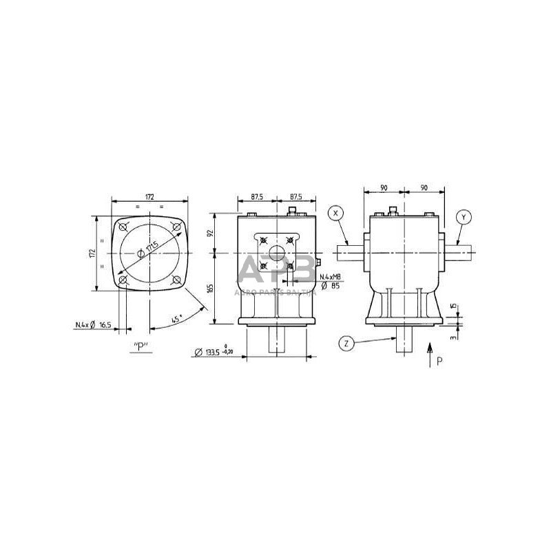 Kampinis reduktorius Comer 151000 LF-151A 1:3 3