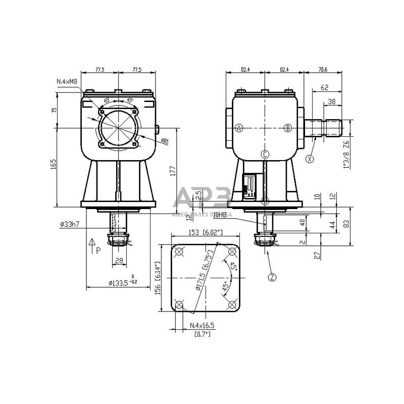 Kampinis reduktorius Comer 211899 LF-211 1 2.83 2 Kampinis reduktorius Comer 211899 LF-211 1 2.83 2
