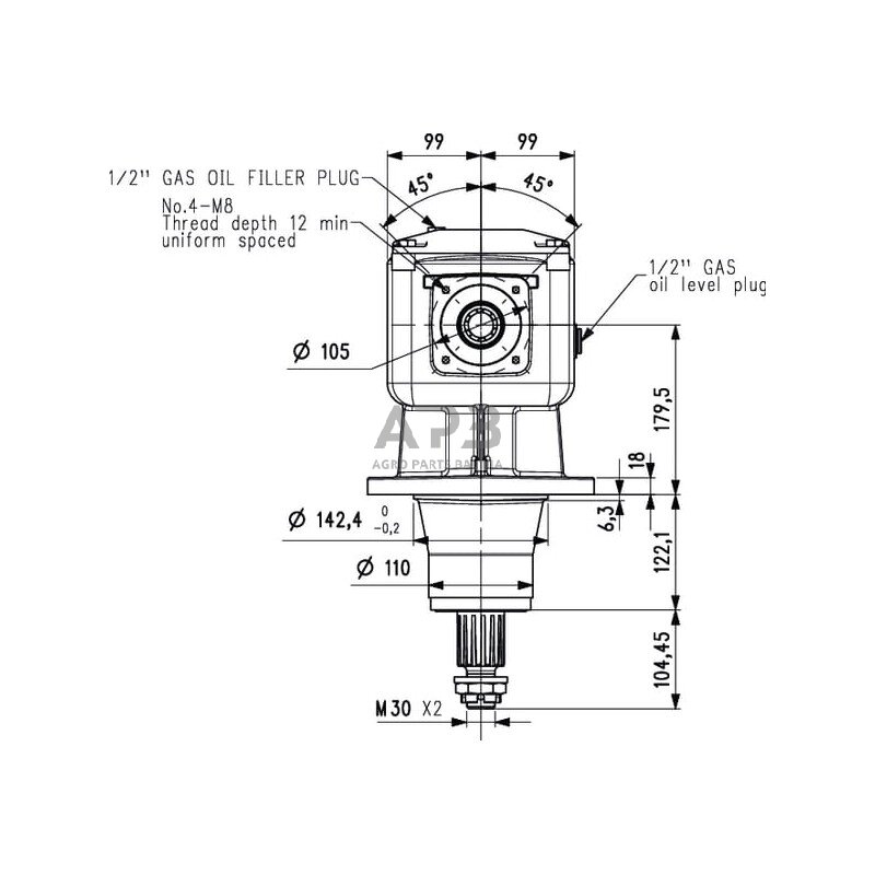 Kampinis reduktorius Comer 227804  LF-227 J 1:1.83 3 Kampinis reduktorius Comer 227804  LF-227 J 1:1.83 3