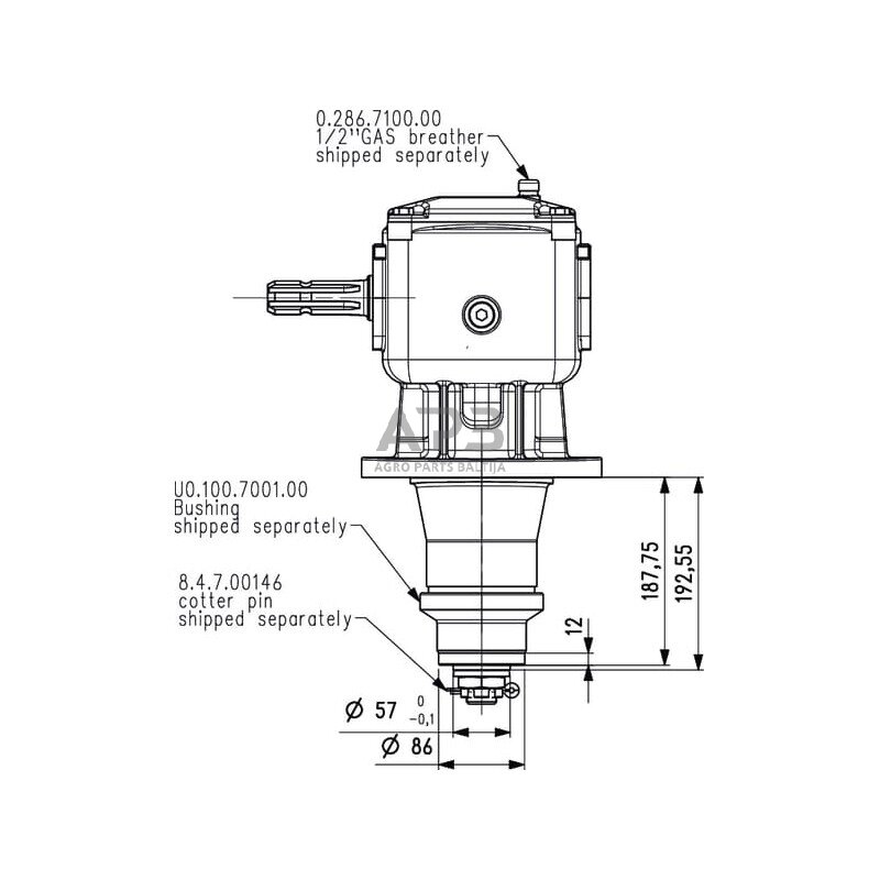 Kampinis reduktorius Comer 227804  LF-227 J 1:1.83 4