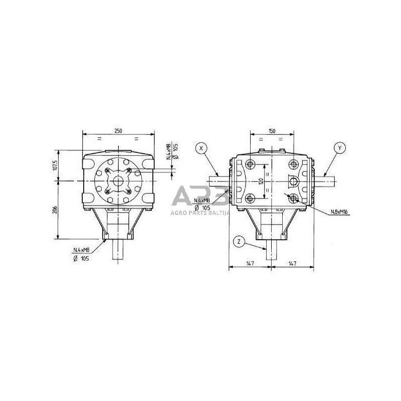 Kampinis reduktorius Comer 269223 T-269B 1:1.93 2