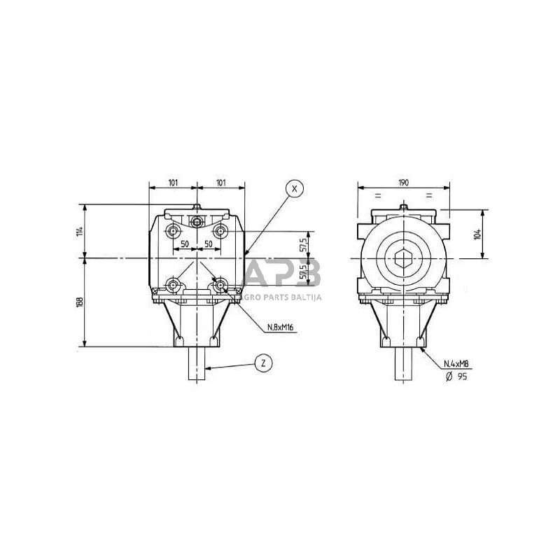 Kampinis reduktorius Comer 278019 T-278C 1.6:1 4 Kampinis reduktorius Comer 278019 T-278C 1.6:1 4