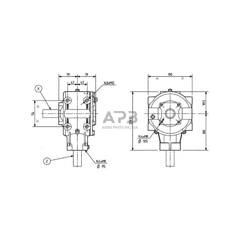 Kampinis reduktorius Comer 304027 T-304C 3:1 4