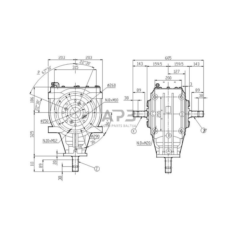 Kampinis reduktorius Comer 332000 T-332 1.9:1 3