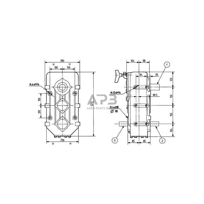 Kampinis reduktorius Comer 732001 D732A 3