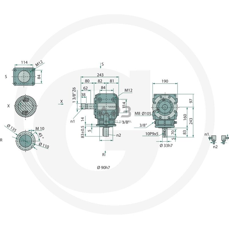 Kampinis reduktorius geležiniu korpusu universalus 614397189 1 Kampinis reduktorius geležiniu korpusu universalus 614397189 1