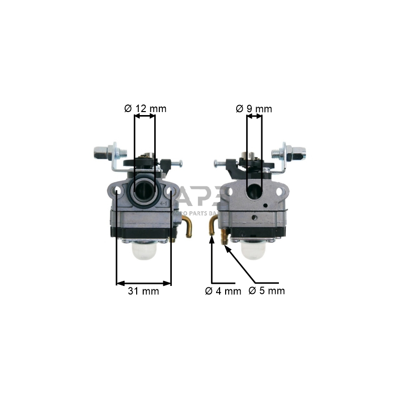 Karbiuratorius kiniškoms krūmapjovėms 9mm 26cc 2