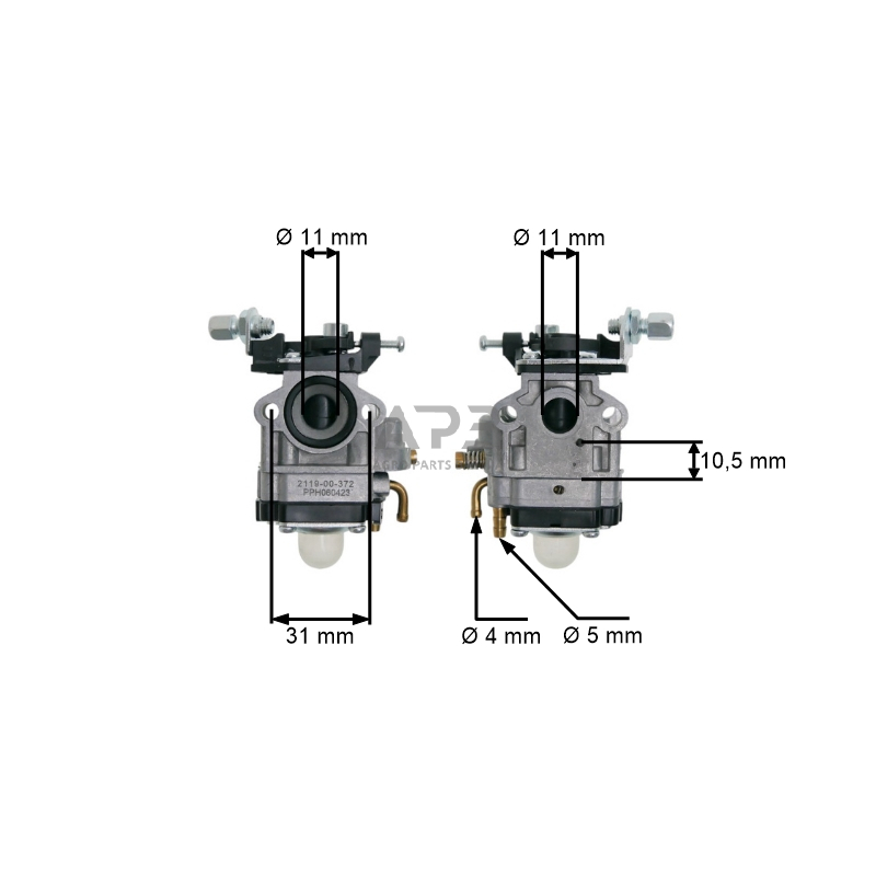 Karbiuratorius žoliapjovėms 33, 43cc,10mm, kinija, WYJ-138 , WYK-186 2