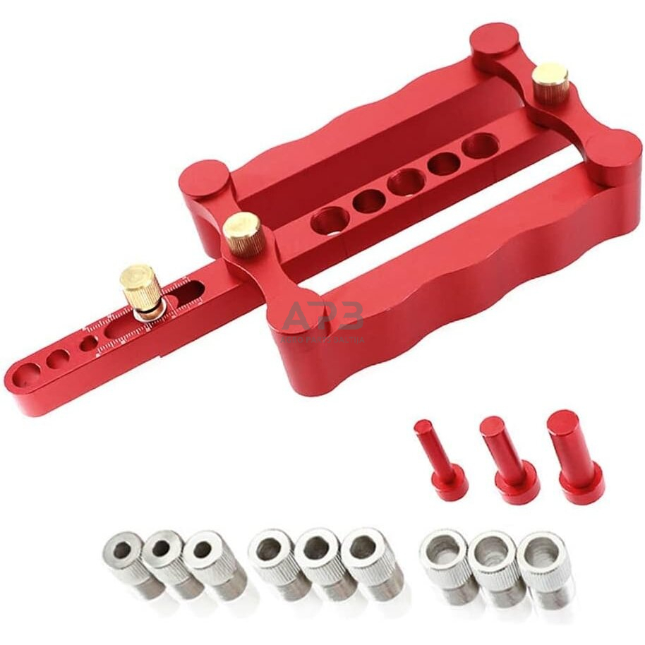 Kaištinių sujungimų šablonas 6/8/10mm su priedais Kaištinių sujungimų šablonas 6/8/10mm su priedais