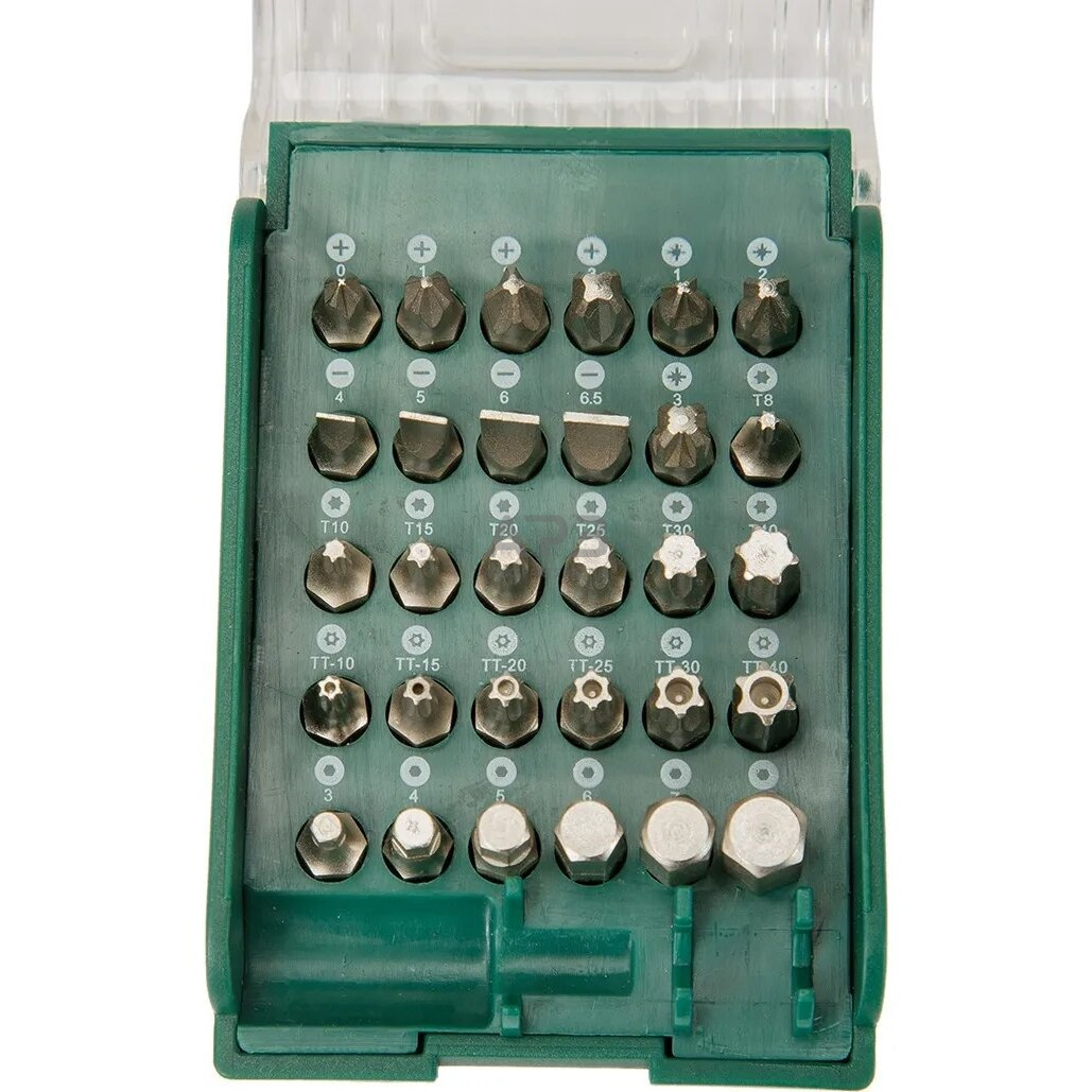 Keičiamų antgalių rinkinys su greitai keičiamiu laikikliu 31vnt. 2