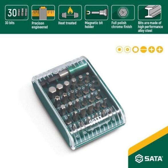 Keičiamų antgalių rinkinys su greitai keičiamiu laikikliu 31vnt. 1