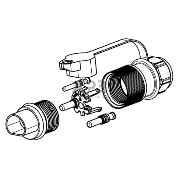 Kištukas 3 kontaktų ERICH JAEGER 251267JAE 1 Kištukas 3 kontaktų ERICH JAEGER 251267JAE 1