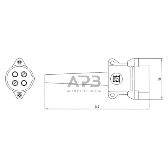 Kištukas 4 kontaktų ERICH JAEGER 251010JAE 2 Kištukas 4 kontaktų ERICH JAEGER 251010JAE 2