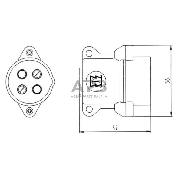 Kištukas 4 kontaktų ERICH JAEGER 251011JAE 2 Kištukas 4 kontaktų ERICH JAEGER 251011JAE 2