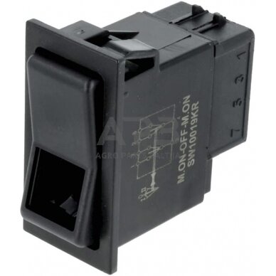 Klavišinis jungiklis 12V / 24V, 8 kontaktų SW10019KR Klavišinis jungiklis 12V / 24V, 8 kontaktų SW10019KR