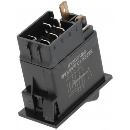 Klavišinis jungiklis 12V, 7 kontaktų SW10020KR 1 Klavišinis jungiklis 12V, 7 kontaktų SW10020KR 1