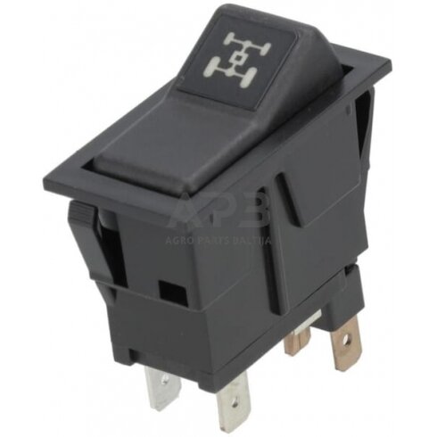 Klavišinis jungiklis 12V, 4 kontaktų SW10040KR Klavišinis jungiklis 12V, 4 kontaktų SW10040KR