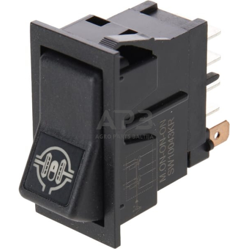 Klavišinis jungiklis 12V, 8 kontaktų SW10043KR Klavišinis jungiklis 12V, 8 kontaktų SW10043KR