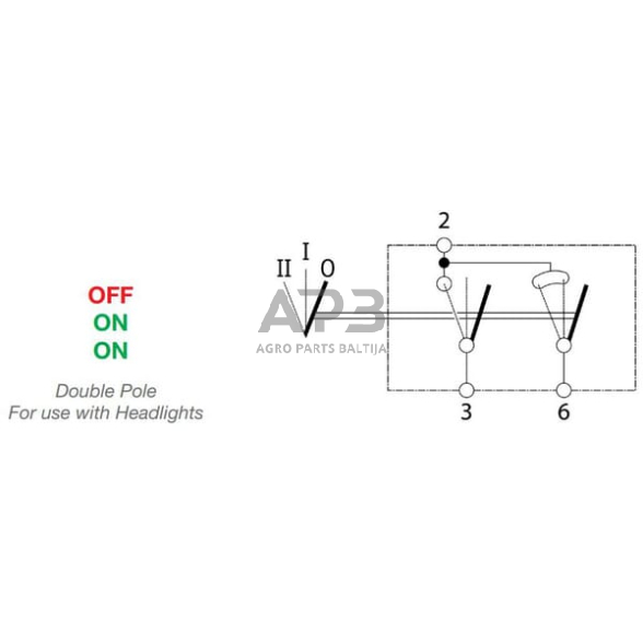 Klavišinis jungiklis 12/24V, 5 kontaktų SW10033KR 1 Klavišinis jungiklis 12/24V, 5 kontaktų SW10033KR 1