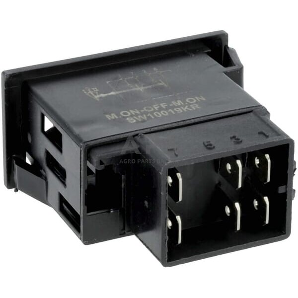 Klavišinis jungiklis 12V / 24V, 8 kontaktų SW10019KR 2 Klavišinis jungiklis 12V / 24V, 8 kontaktų SW10019KR 2