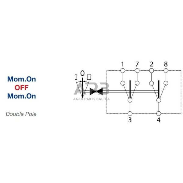 Klavišinis jungiklis 12V / 24V, 8 kontaktų SW10019KR 3 Klavišinis jungiklis 12V / 24V, 8 kontaktų SW10019KR 3