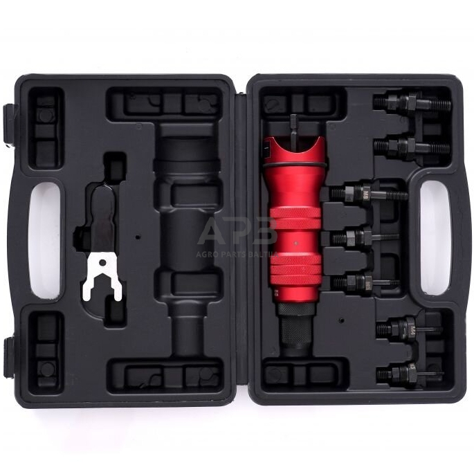 Kniediklio adapteris srieginėms kniedėms M3-M10 suktuvui/gręžtuvui 9vnt. 1 Kniediklio adapteris srieginėms kniedėms M3-M10 suktuvui/gręžtuvui 9vnt. 1