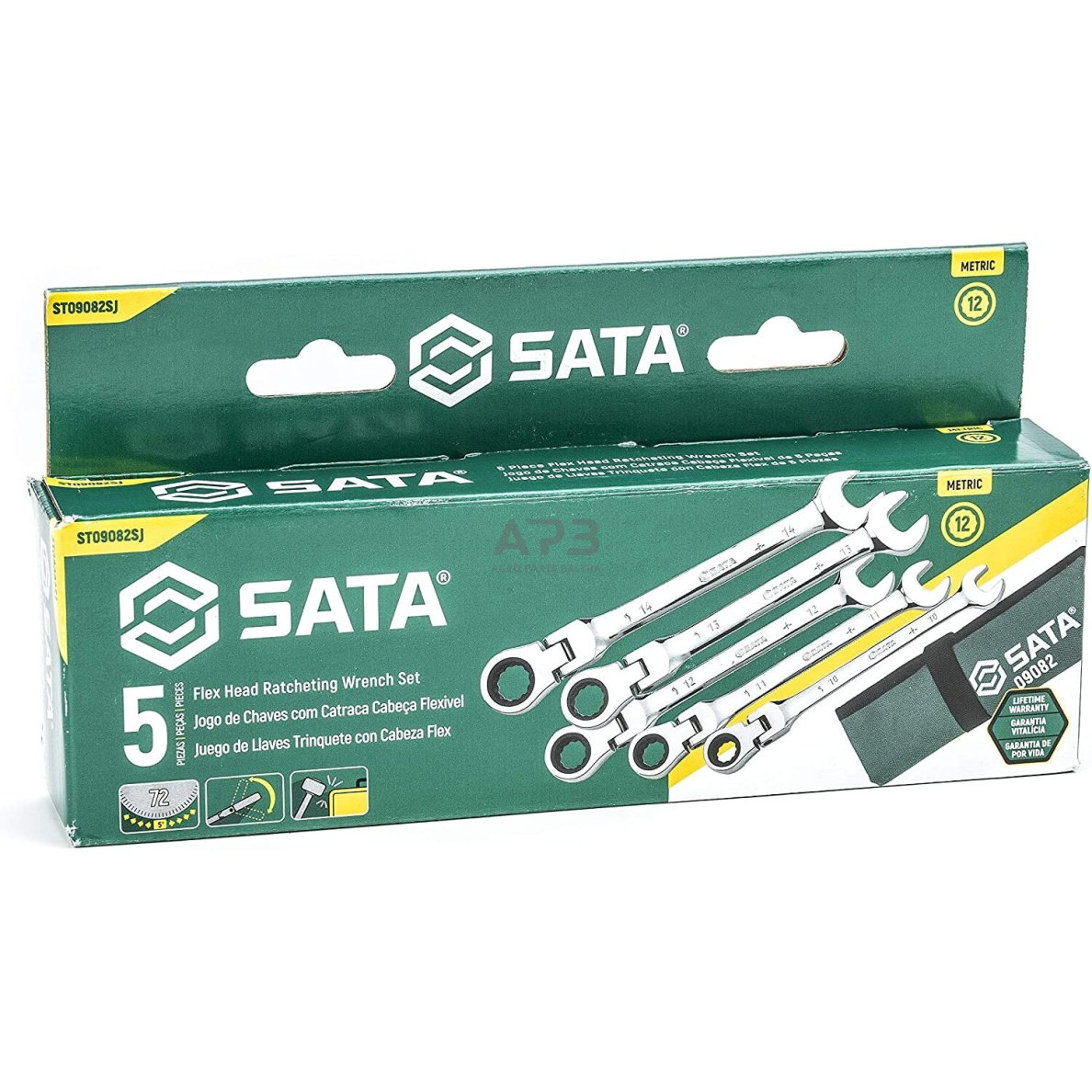 Kombinuotų raktų su lanksčia terkšle rinkinys 5vnt. (10-14) 6 Kombinuotų raktų su lanksčia terkšle rinkinys 5vnt. (10-14) 6